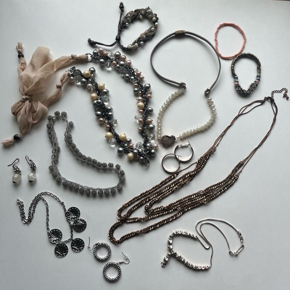 Vintage to Now Lot of 12 Mixed Metal Necklaces, Earrings, Bracelets- Mix&Match - Picture 1 of 16